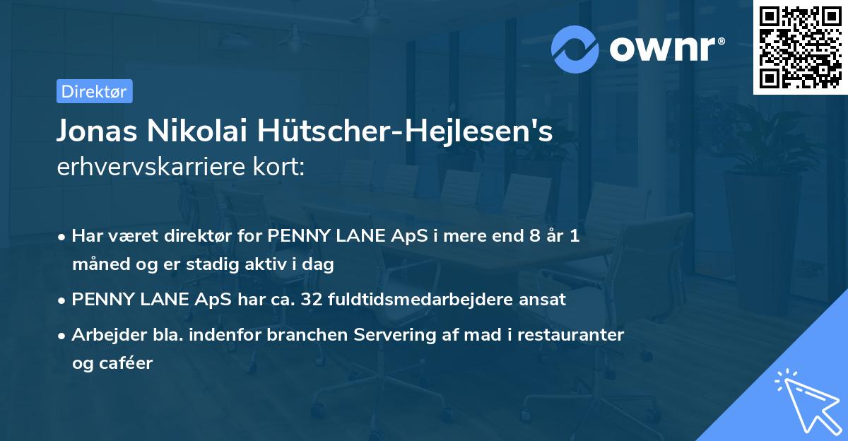 Jonas Nikolai Hütscher-Hejlesen's erhvervskarriere kort
