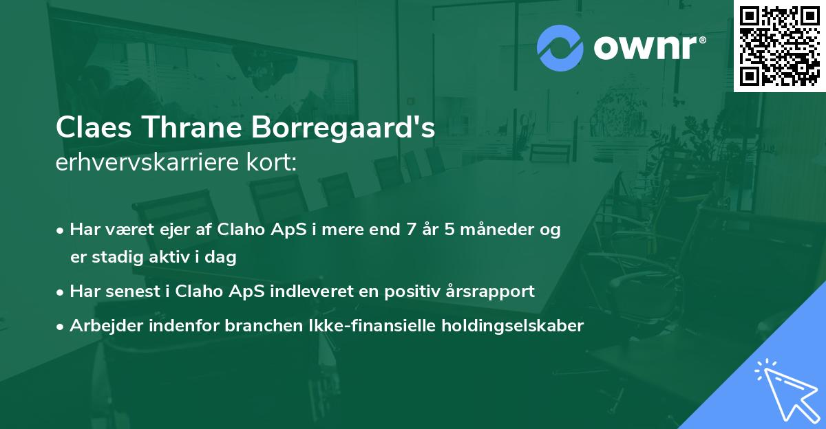 Claes Thrane Borregaard's erhvervskarriere kort