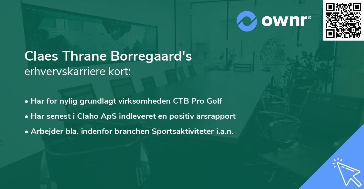 Claes Thrane Borregaard's erhvervskarriere kort