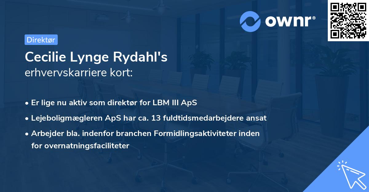 Cecilie Lynge Rydahl's erhvervskarriere kort