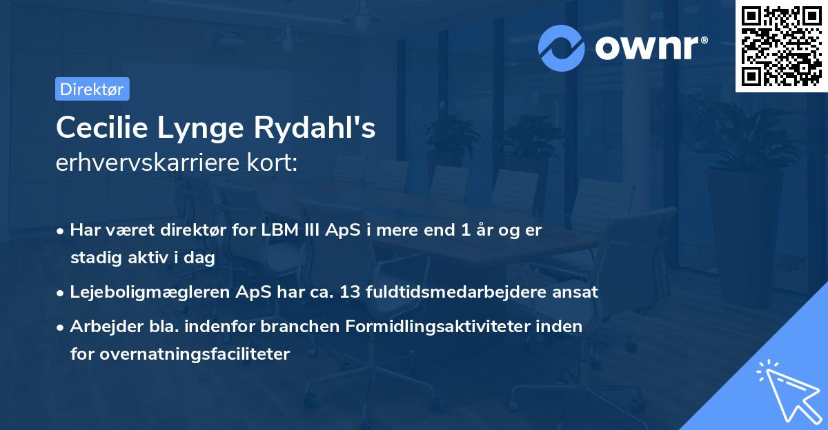 Cecilie Lynge Rydahl's erhvervskarriere kort