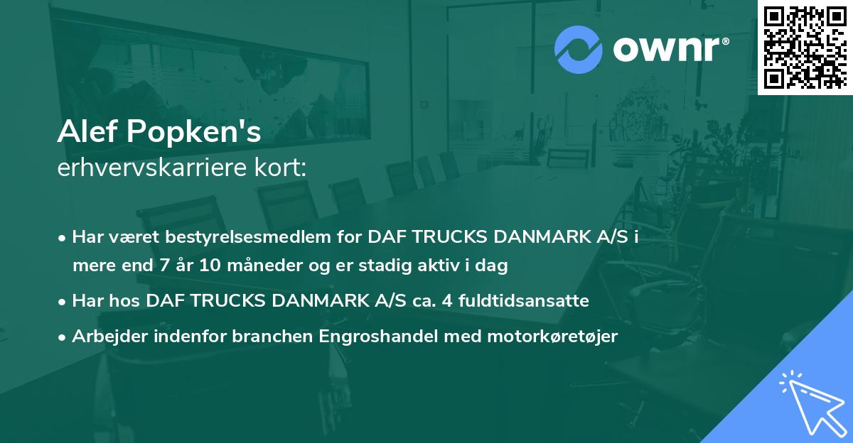 Alef Popken's erhvervskarriere kort