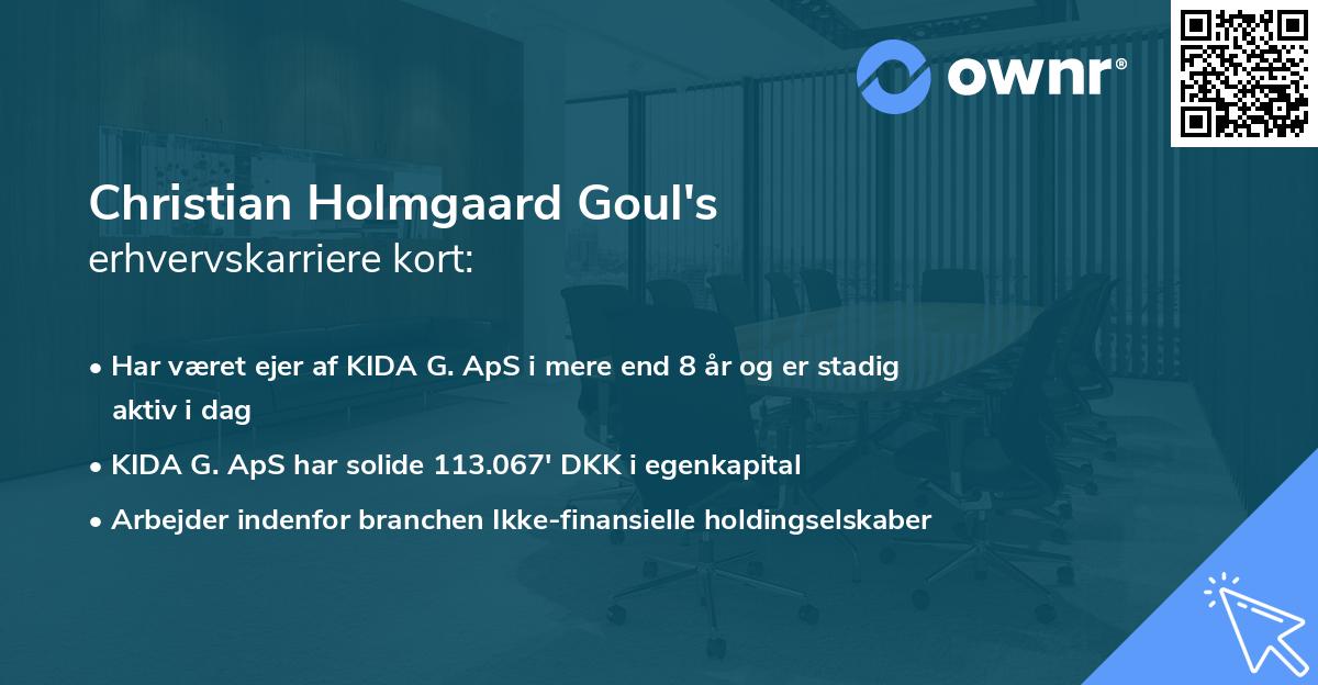 Christian Holmgaard Goul's erhvervskarriere kort