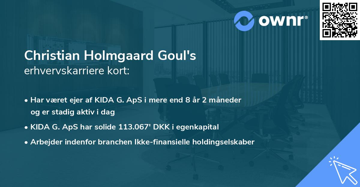 Christian Holmgaard Goul's erhvervskarriere kort