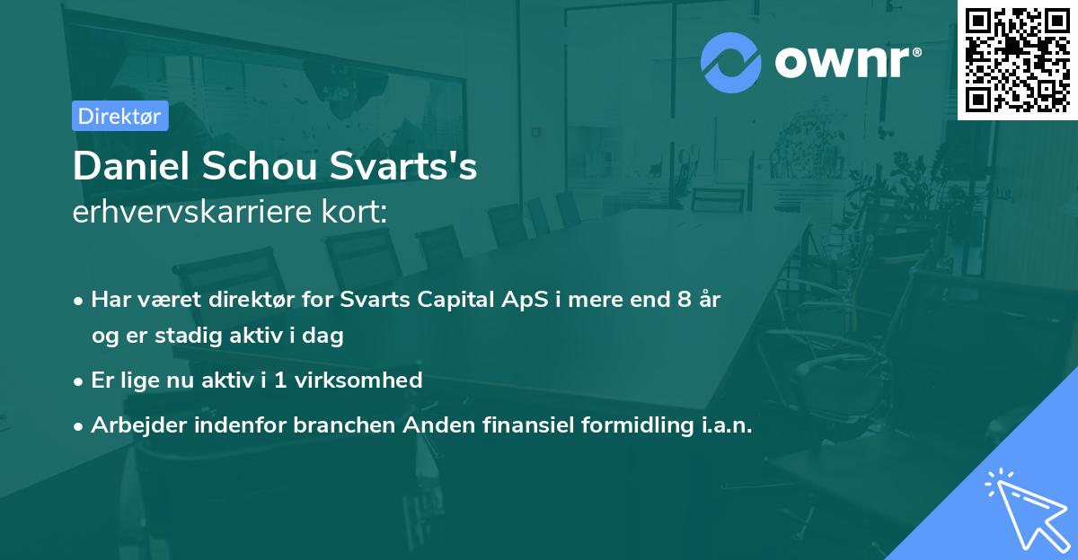Daniel Schou Svarts's erhvervskarriere kort