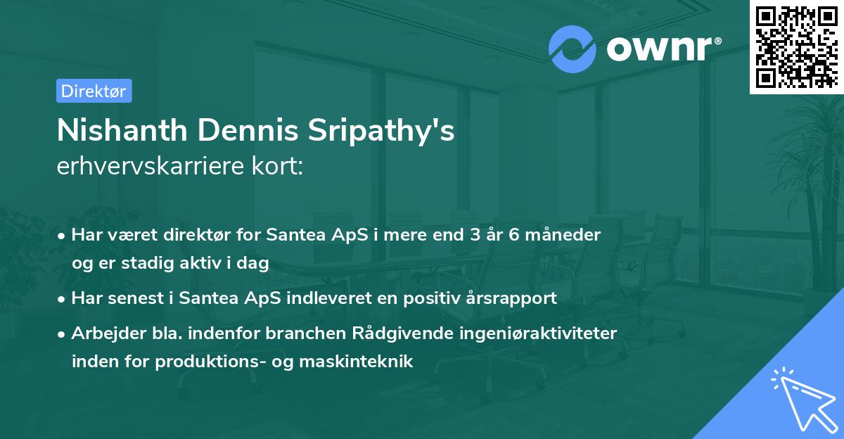 Nishanth Dennis Sripathy's erhvervskarriere kort