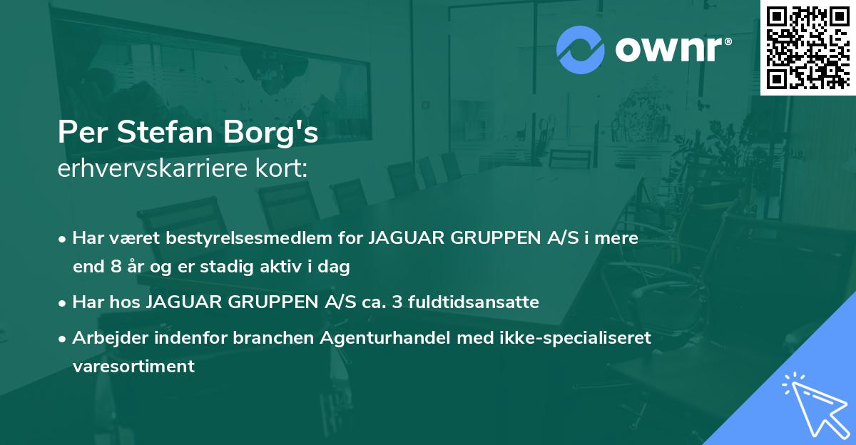 Per Stefan Borg's erhvervskarriere kort