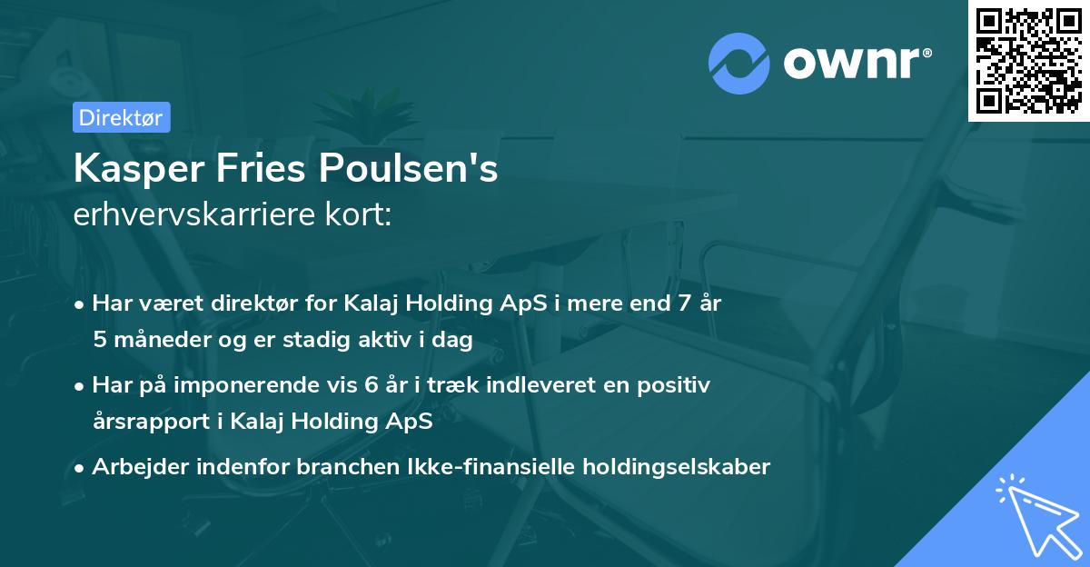 Kasper Fries Poulsen's erhvervskarriere kort