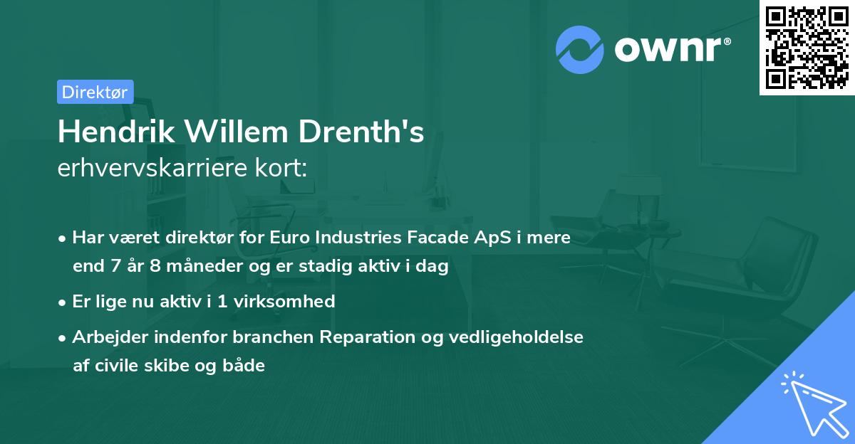 Hendrik Willem Drenth's erhvervskarriere kort