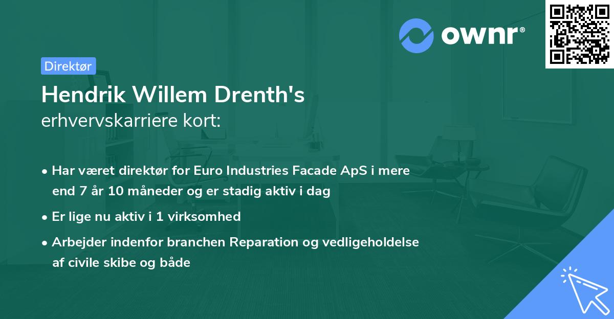 Hendrik Willem Drenth's erhvervskarriere kort