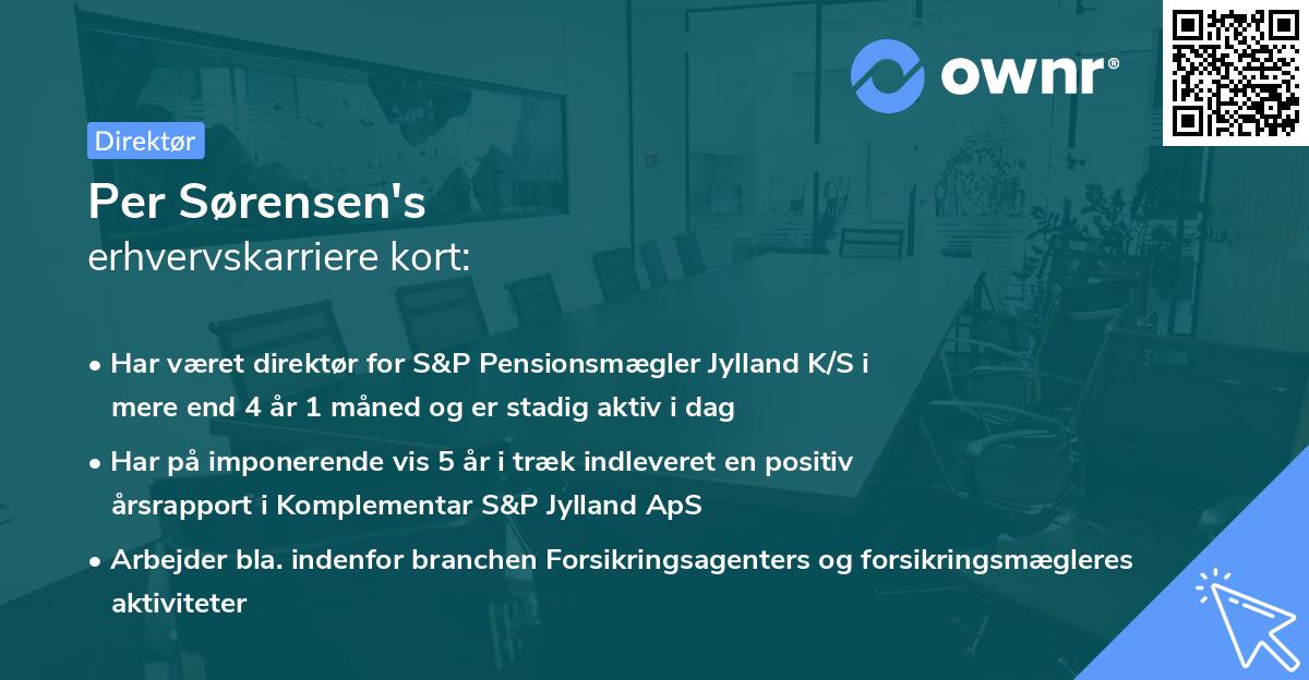 Per Sørensen's erhvervskarriere kort