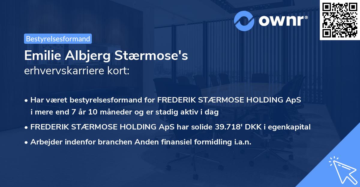 Emilie Albjerg Stærmose's erhvervskarriere kort