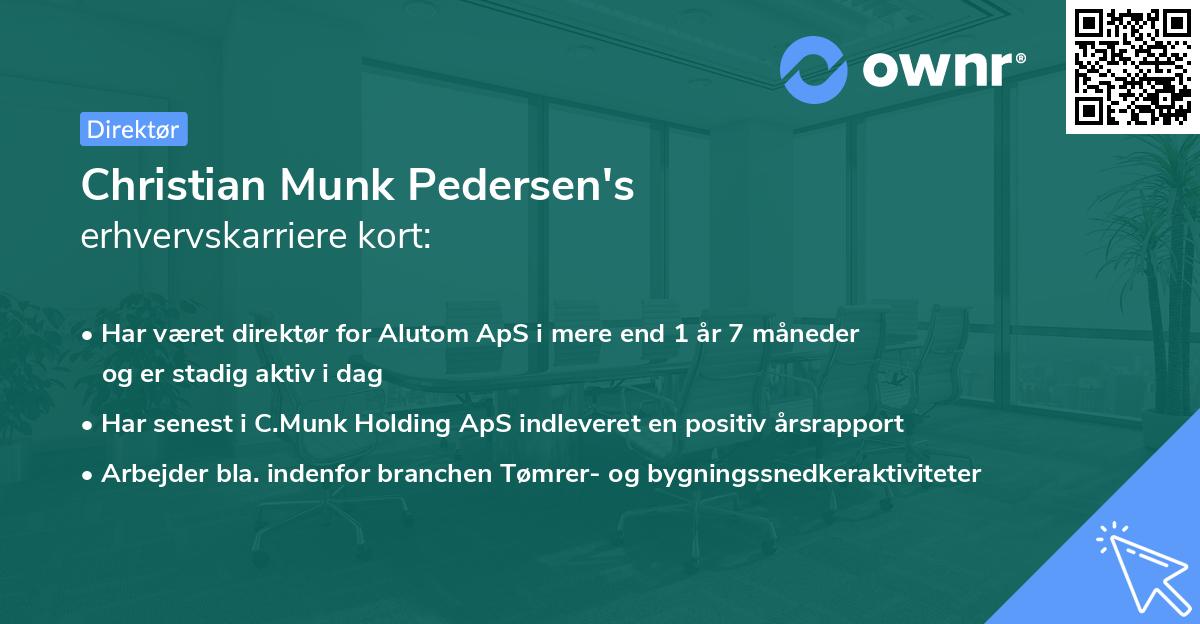Christian Munk Pedersen's erhvervskarriere kort