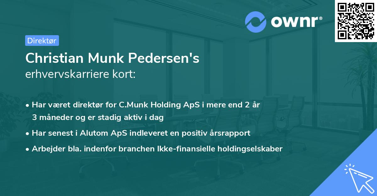 Christian Munk Pedersen's erhvervskarriere kort