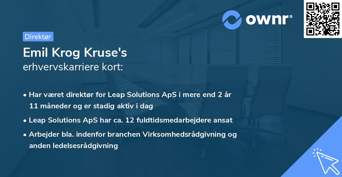 Emil Krog Kruse's erhvervskarriere kort