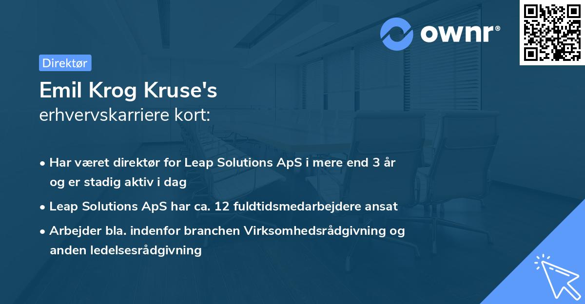 Emil Krog Kruse's erhvervskarriere kort