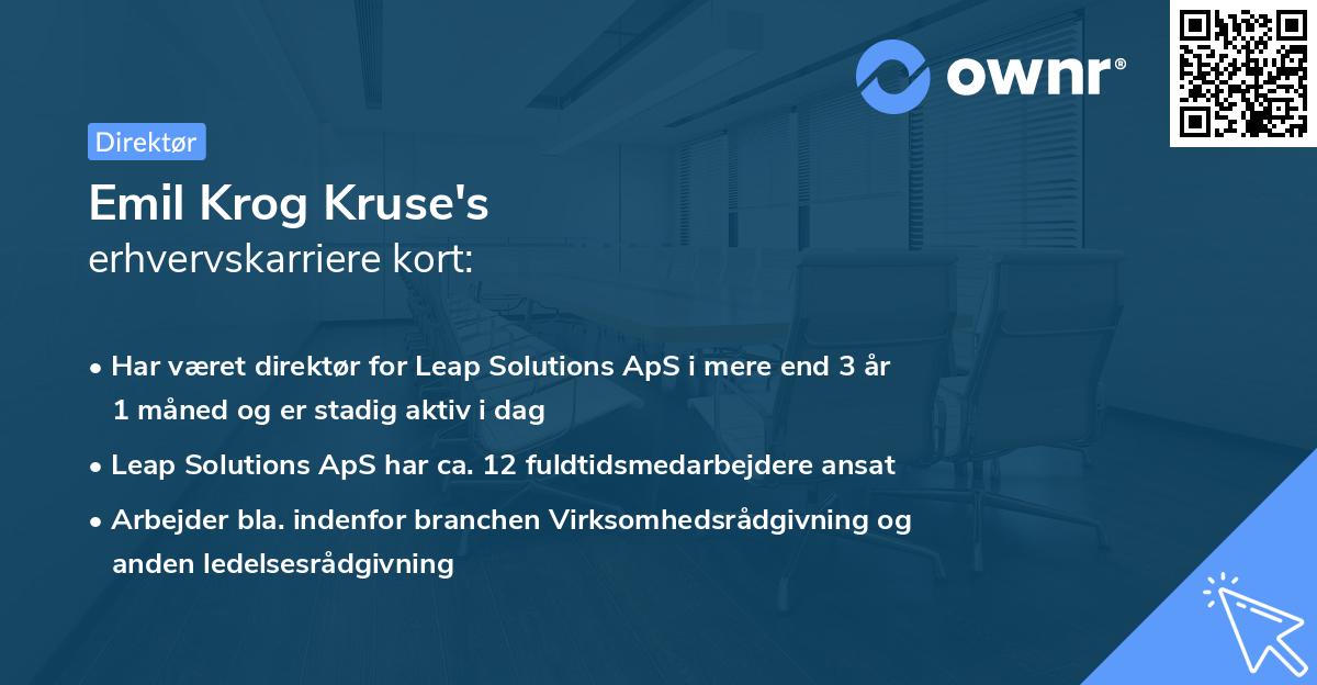 Emil Krog Kruse's erhvervskarriere kort