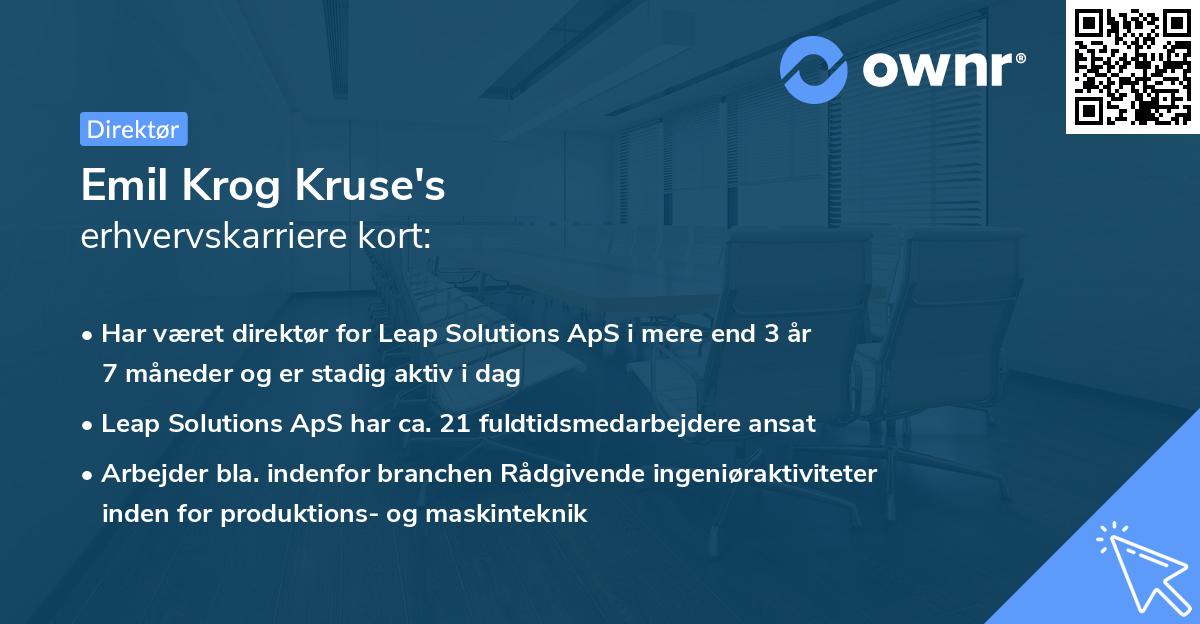 Emil Krog Kruse's erhvervskarriere kort