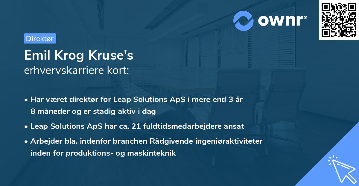 Emil Krog Kruse's erhvervskarriere kort