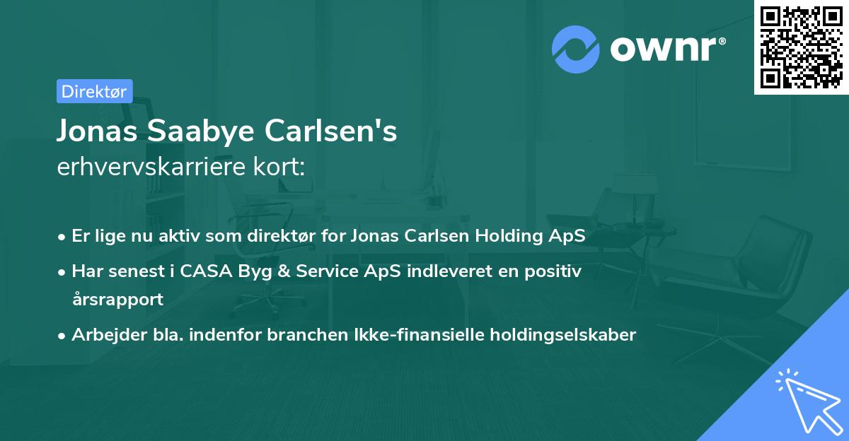 Jonas Saabye Carlsen's erhvervskarriere kort