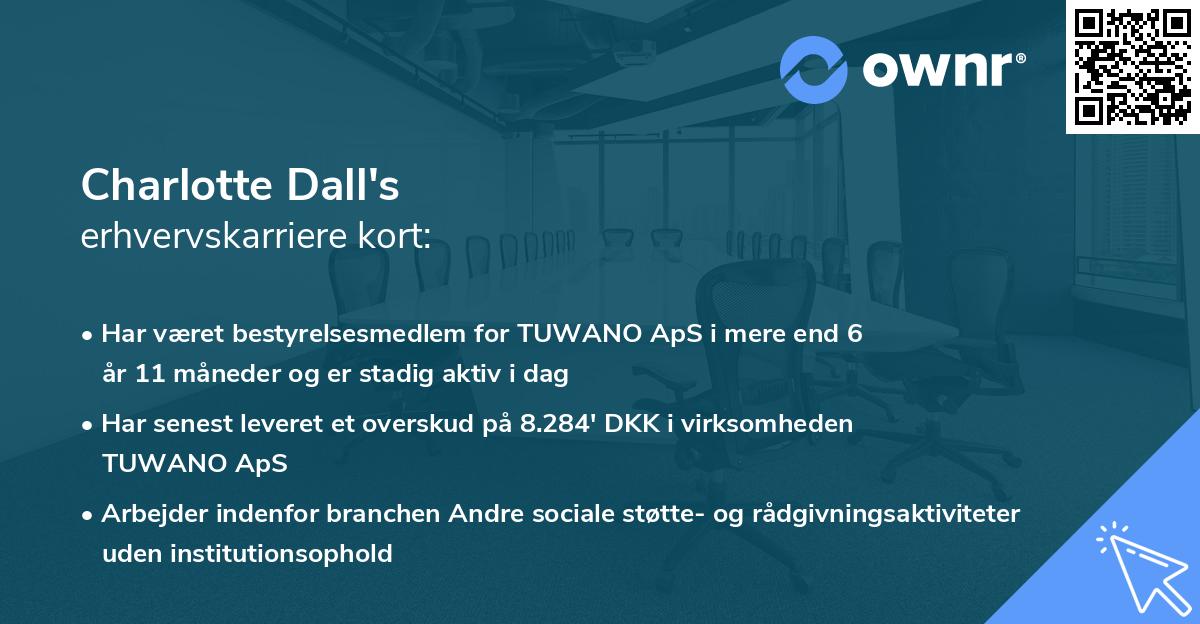 Charlotte Dall's erhvervskarriere kort