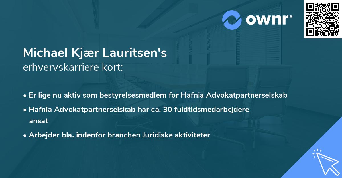 Michael Kjær Lauritsen's erhvervskarriere kort