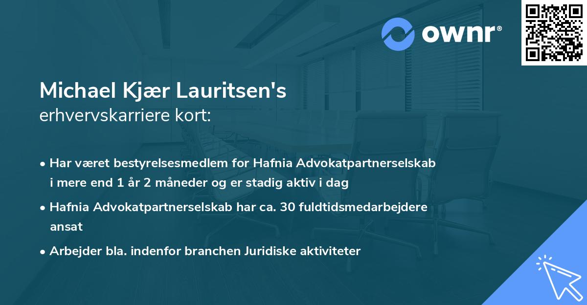 Michael Kjær Lauritsen's erhvervskarriere kort