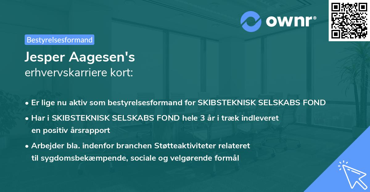 Jesper Aagesen's erhvervskarriere kort