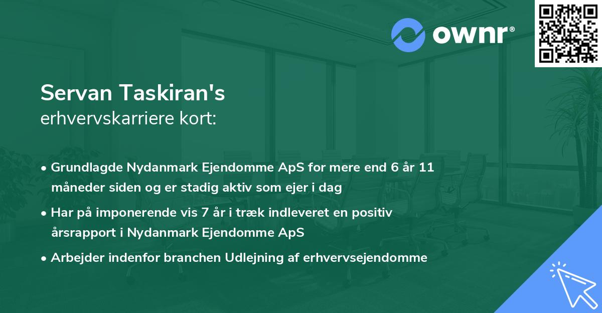 Servan Taskiran's erhvervskarriere kort
