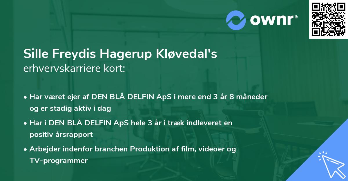 Sille Freydis Hagerup Kløvedal's erhvervskarriere kort