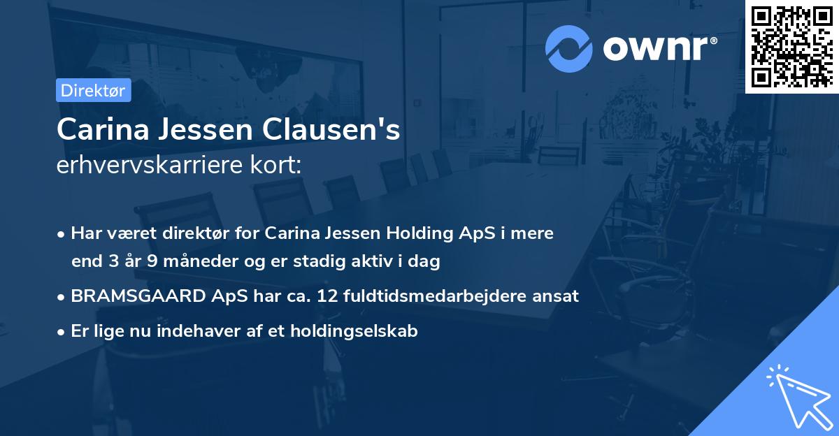 Carina Jessen Clausen's erhvervskarriere kort