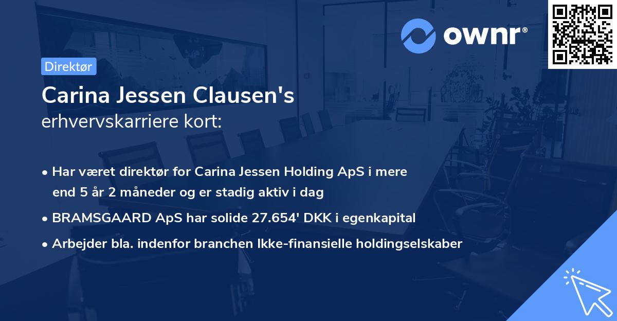 Carina Jessen Clausen's erhvervskarriere kort