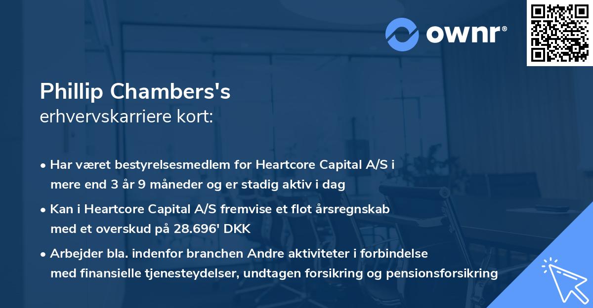 Phillip Chambers's erhvervskarriere kort