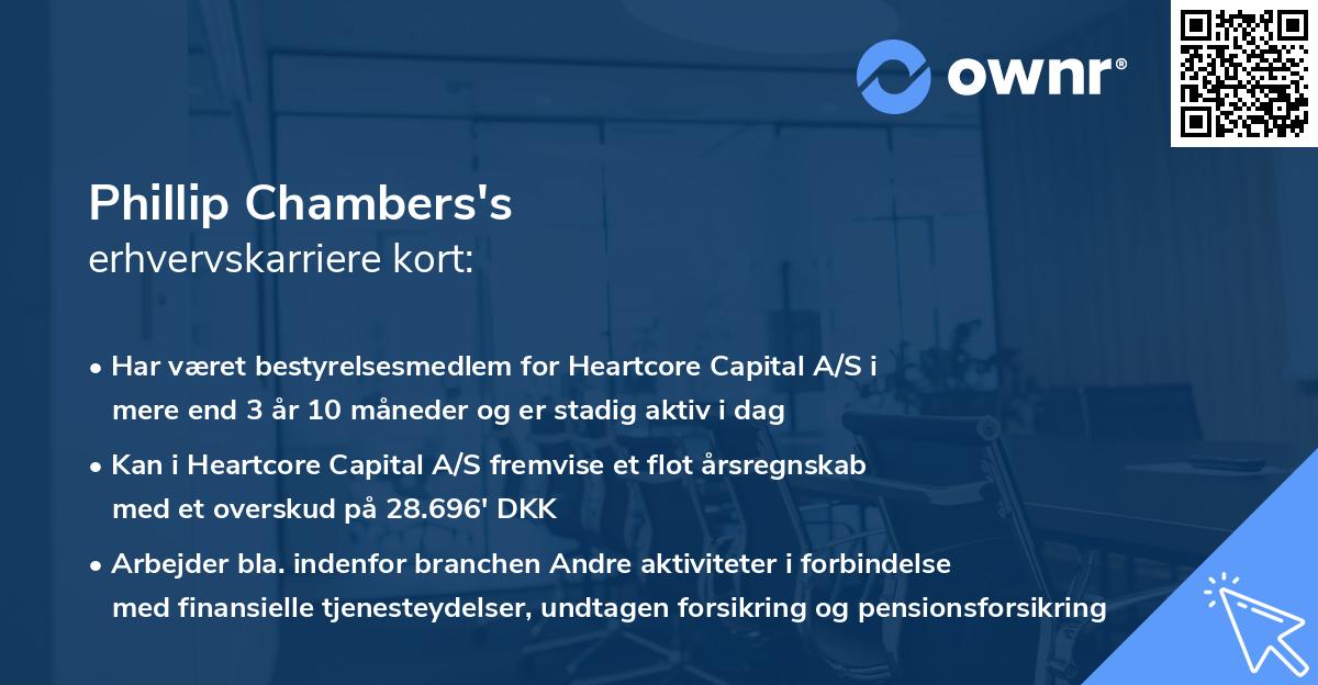 Phillip Chambers's erhvervskarriere kort