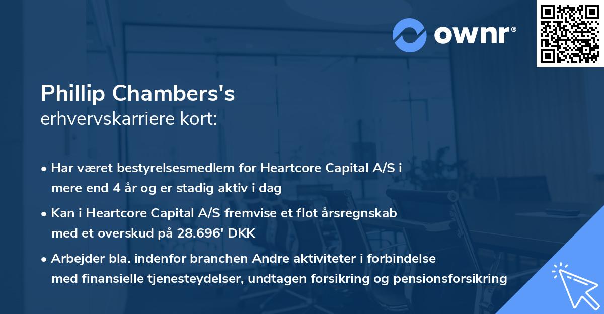 Phillip Chambers's erhvervskarriere kort