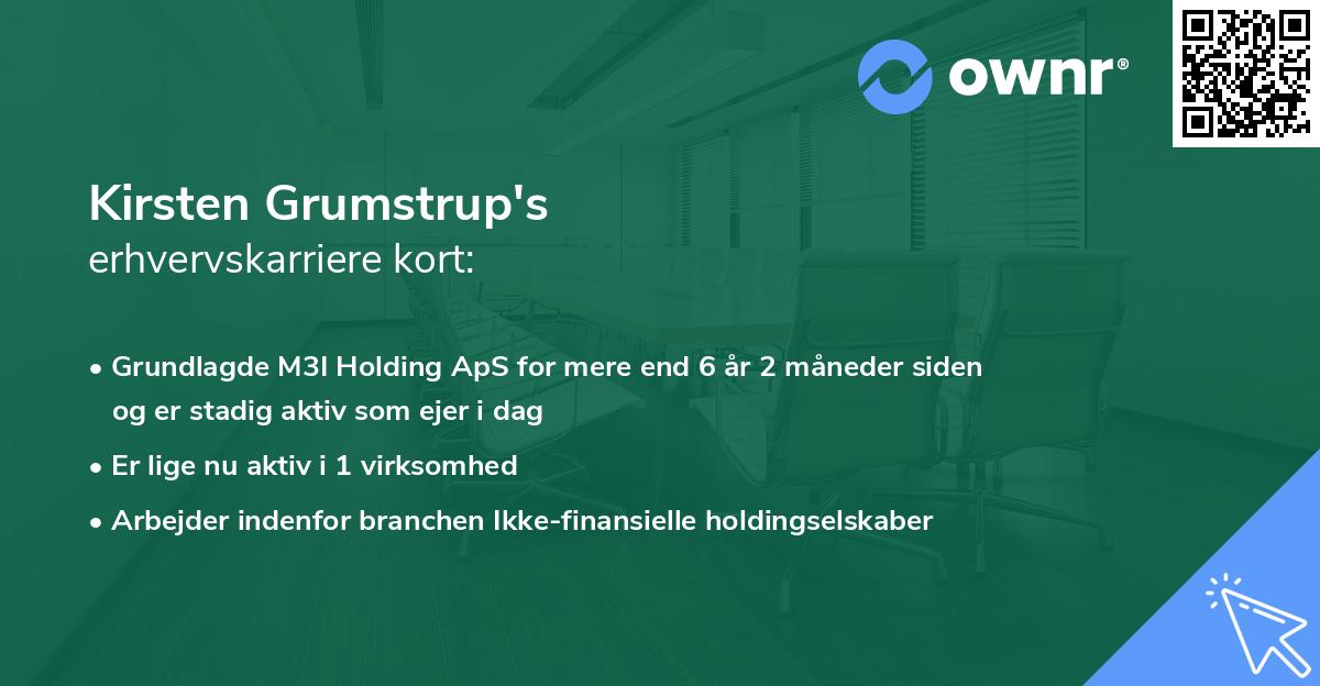 Kirsten Grumstrup's erhvervskarriere kort