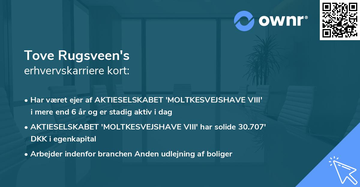 Tove Rugsveen's erhvervskarriere kort