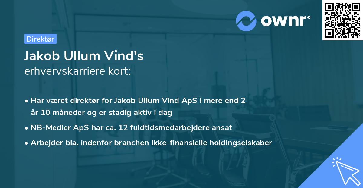 Jakob Ullum Vind's erhvervskarriere kort