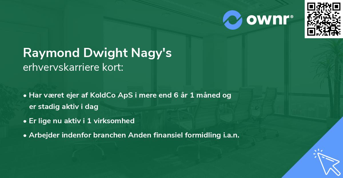Raymond Dwight Nagy's erhvervskarriere kort