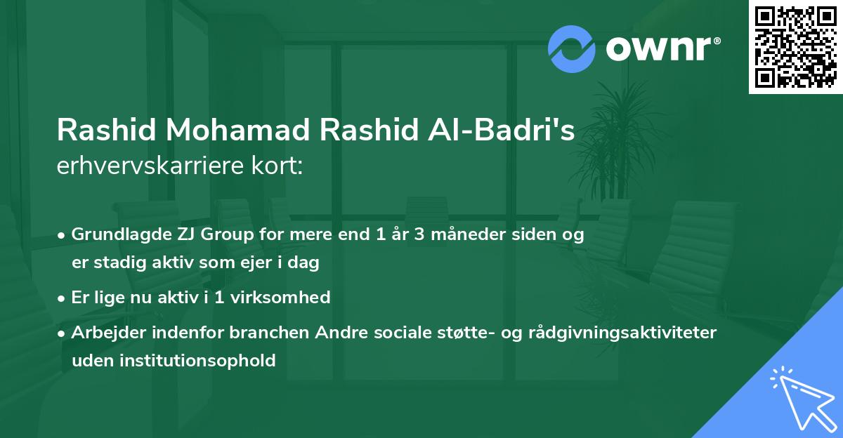 Rashid Mohamad Rashid Al-Badri's erhvervskarriere kort