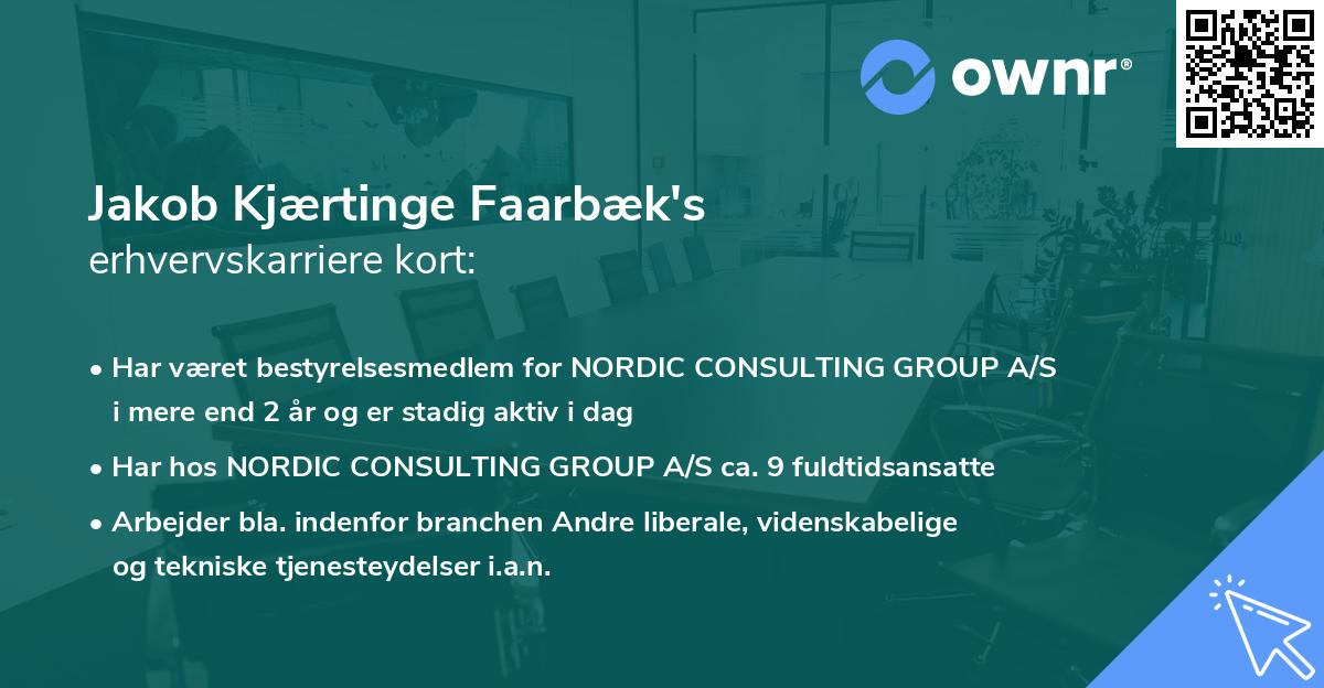 Jakob Kjærtinge Faarbæk's erhvervskarriere kort