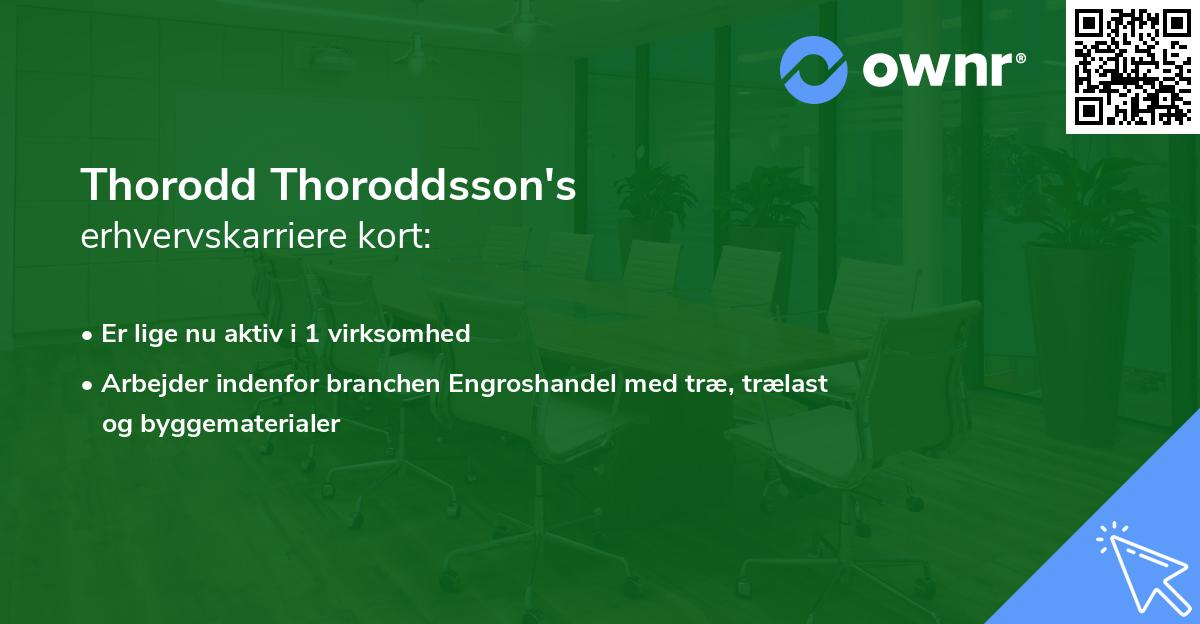 Thorodd Thoroddsson's erhvervskarriere kort