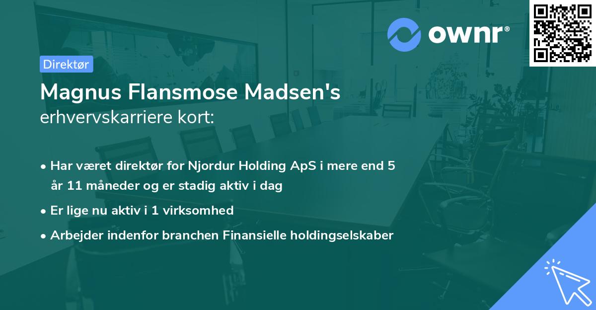 Magnus Flansmose Madsen's erhvervskarriere kort