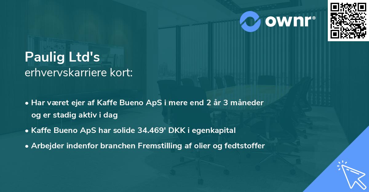 Paulig Ltd's erhvervskarriere kort