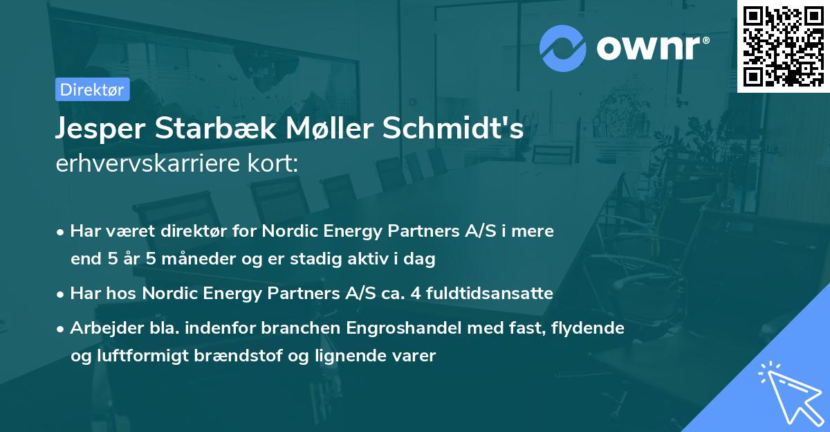Jesper Starbæk Møller Schmidt's erhvervskarriere kort