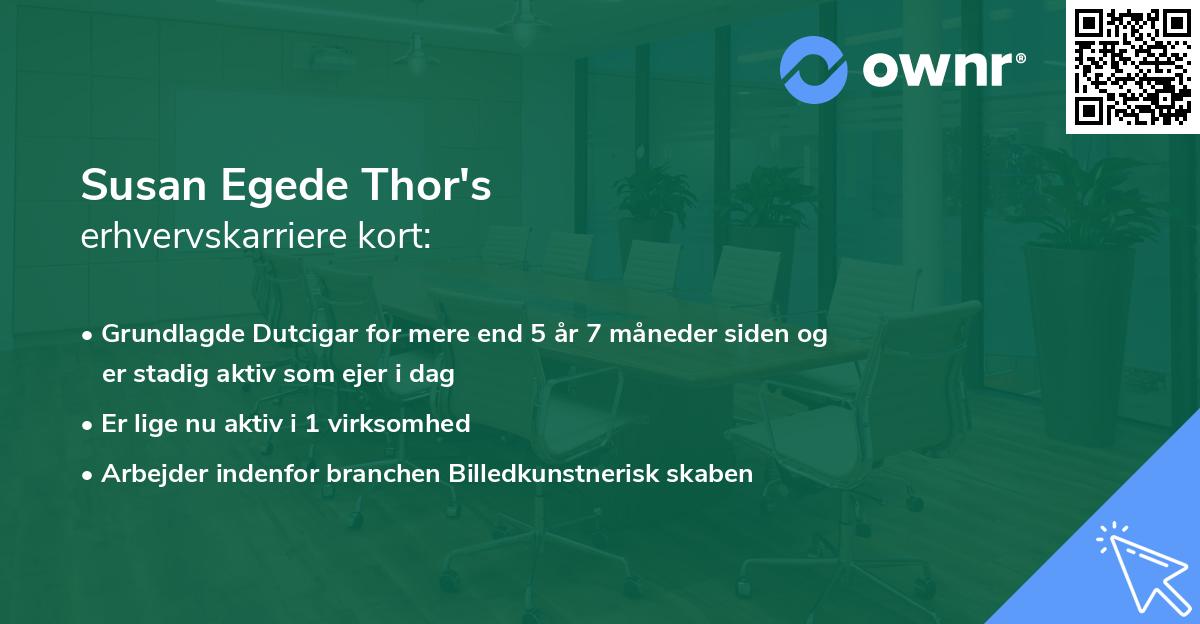Susan Egede Thor's erhvervskarriere kort