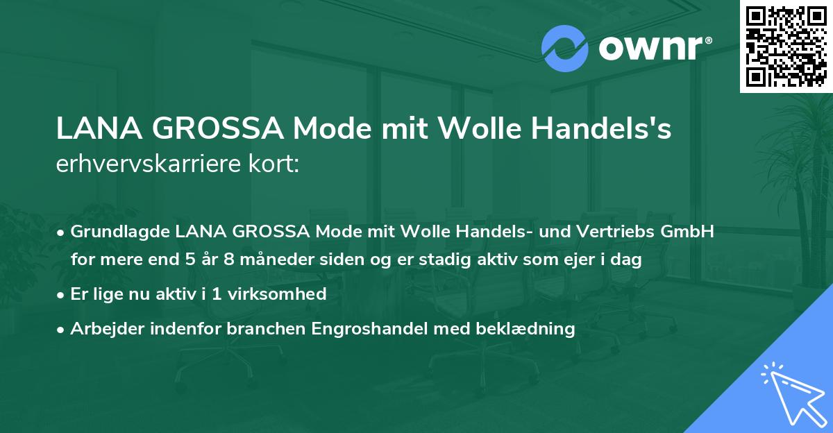 LANA GROSSA Mode mit Wolle Handels's erhvervskarriere kort