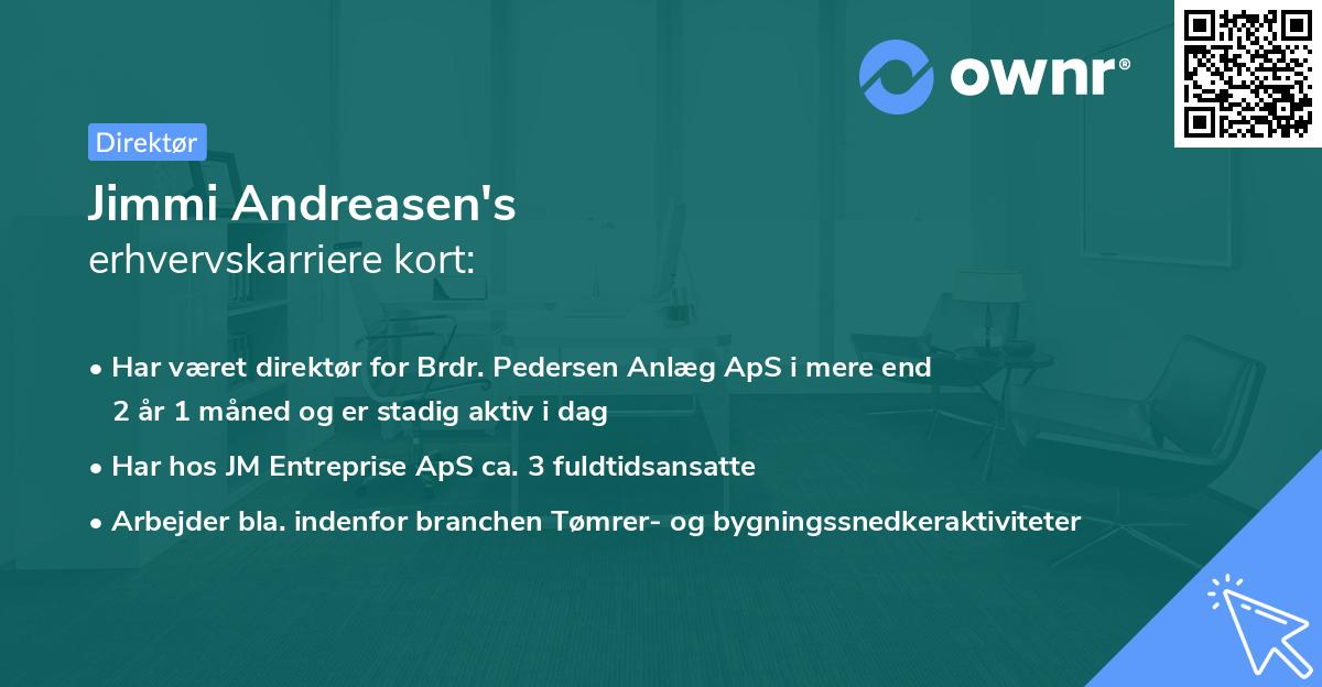 Jimmi Andreasen's erhvervskarriere kort