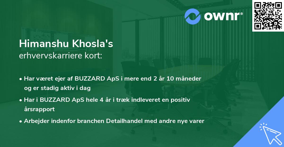 Himanshu Khosla's erhvervskarriere kort