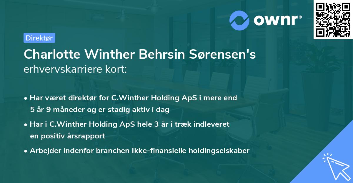 Charlotte Winther Behrsin Sørensen's erhvervskarriere kort